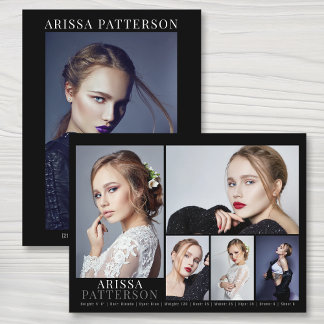 Model Actor Comp Card 6 Photo Double Sided
