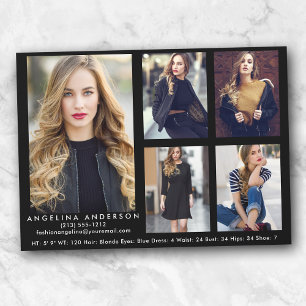 Model Actor Comp Card Blk - 5 Photos