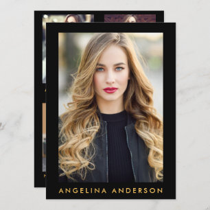 Model Actor Comp Card Gold - 4 Photo Back