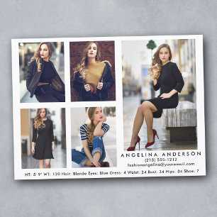 Model Actor Comp Card White - 5 Photos