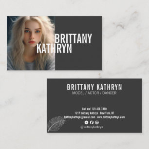 Model Actor dancer Singer photo trendy Business Card