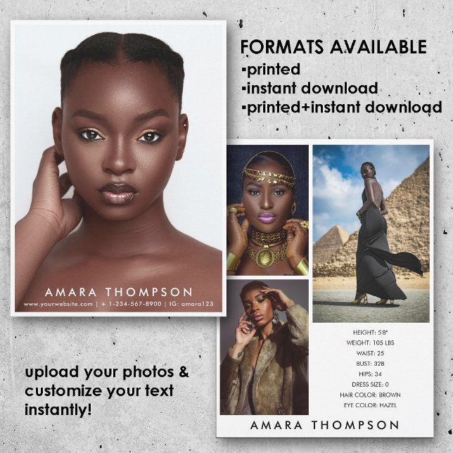 Model Actor Modeling Comp Card 4 Photo Modern (Model Actor Modeling Comp Card 4 Photo Modern)