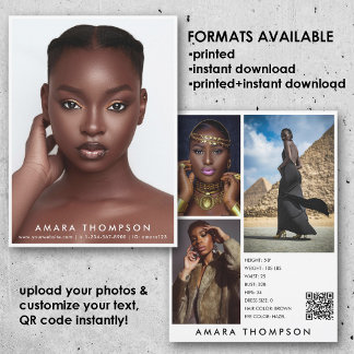 Model Actor Modeling Comp Card 4 Photo QR Code