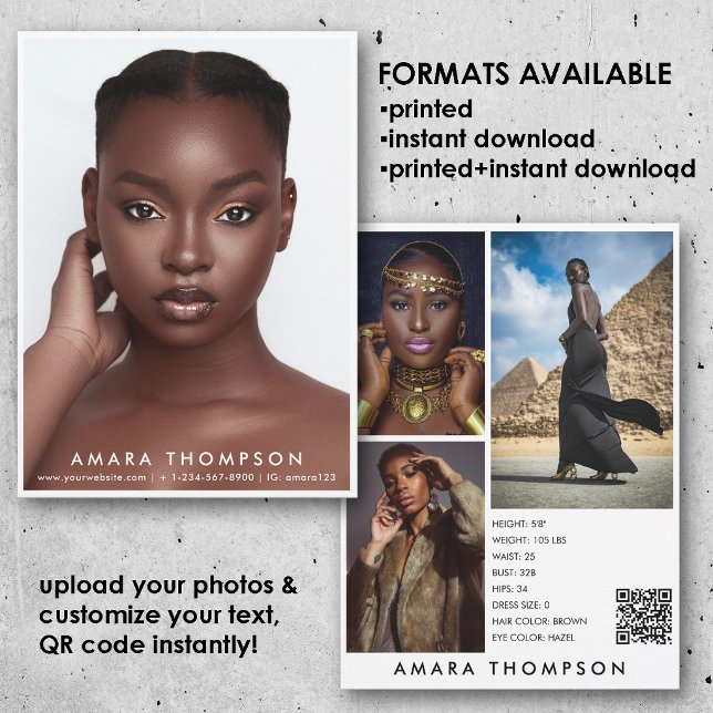 Model Actor Modelling Comp Card 4 Photo QR Code (Model Actor Modeling Comp Card 4 Photo QR Code)