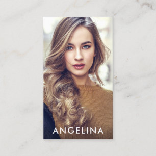 Model Actor Photo Modern Blk W Business Card