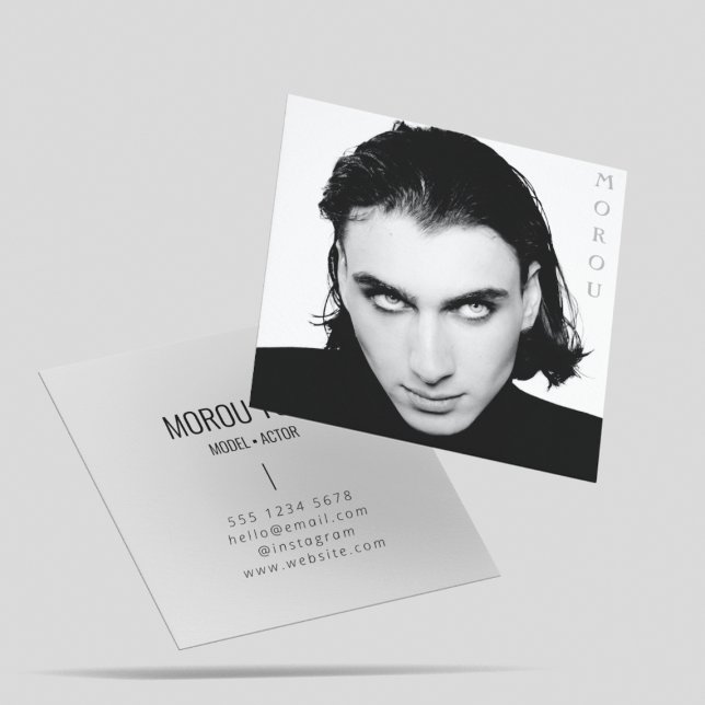 Model Actor Photo Photography Performer Dancer  Square Business Card (Creator Uploaded)