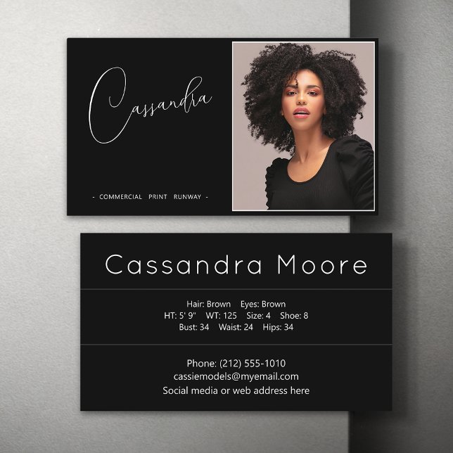 Model Actor Photo Promotional Business Card (Creator Uploaded)