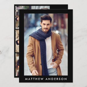 Model Actor Professional Photo Comp Card Black