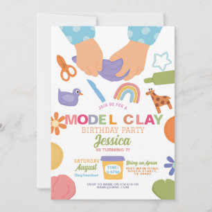 Model Clay Making Crafts Clay Art Fun Birthday Invitation