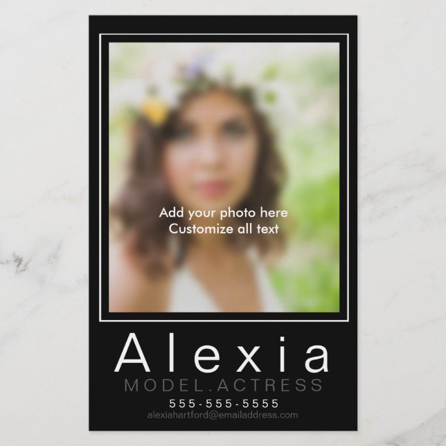 Model Comp Card Zed Template Marketing (Front)