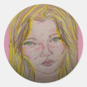 model features classic round sticker