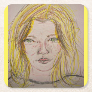 Model Girl Square Paper Coaster