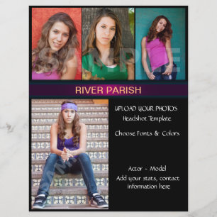 Model Headshot Comp Cards Template
