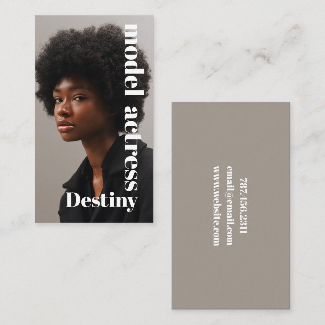 Model Headshot Photographer Business Card (Front/Back)