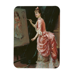 Model Making Mischief (by Raimundo de Madrazo) Magnet
