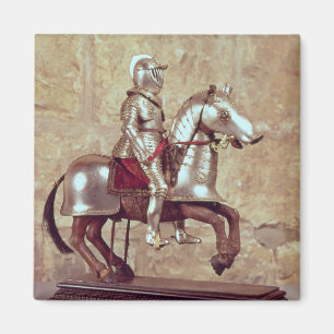 Model of a barded horse and rider, c.1640 magnet