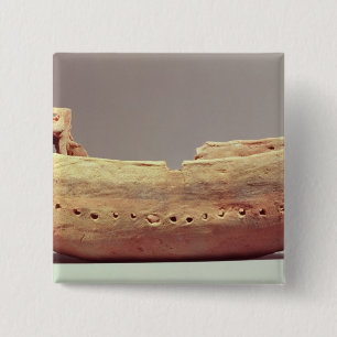 Model of a boat with a high poop deck 15 cm square badge