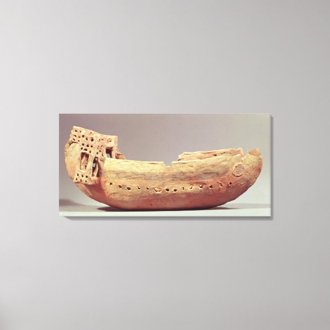 Model of a boat with a high poop deck canvas print (Front)