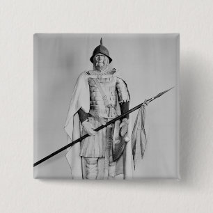 Model of a Carolingian cavalryman 15 Cm Square Badge