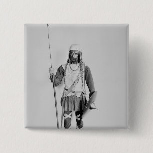 Model of a Frankish warrior 15 Cm Square Badge