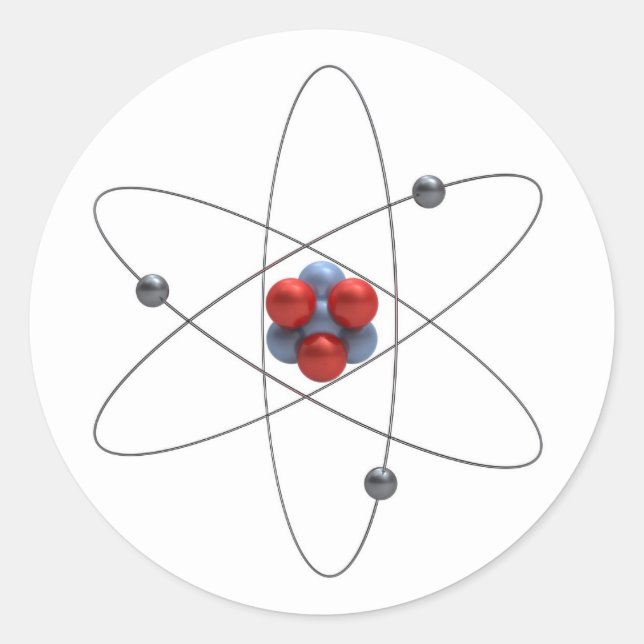 Model of a lithium atom classic round sticker (Front)