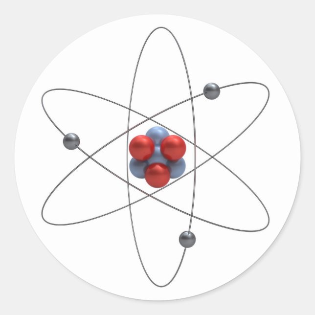 Model of a lithium atom classic round sticker (Front)