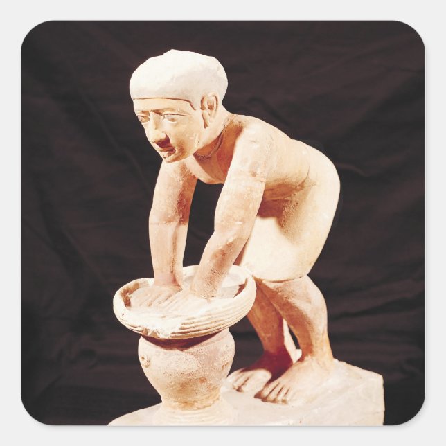Model of a man making beer, from Saqqara Square Sticker (Front)