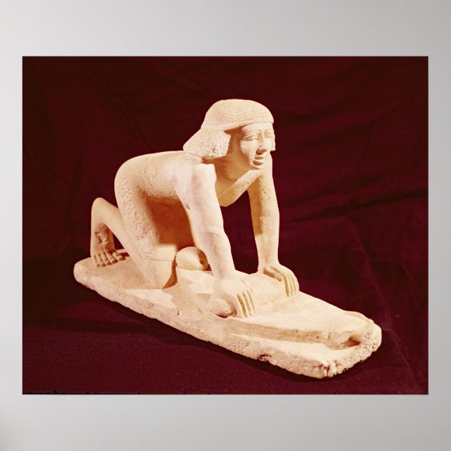 Model of a servant grinding grain, Old Kingdom Poster (Front)