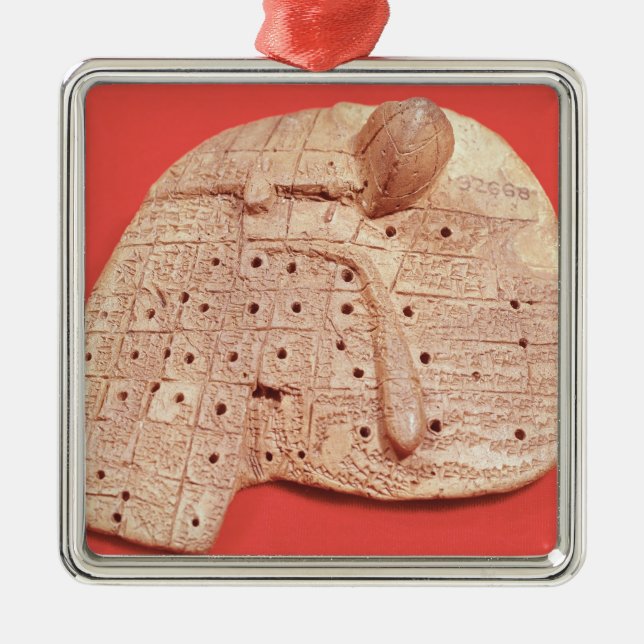 Model of a sheep's liver metal tree decoration (Front)