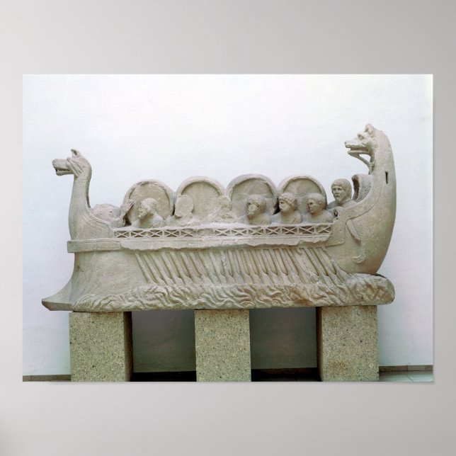 Model of a ship transporting wine on the poster (Front)