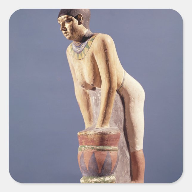 Model of a woman making beer, Old Kingdom Square Sticker (Front)