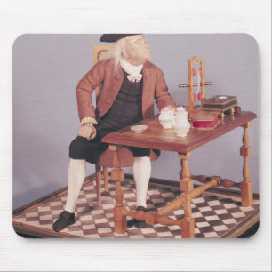 Model of Benjamin Franklin at his table Mouse Pad