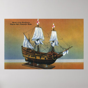 Model of the Mayflower in Pilgrim Hall View Poster