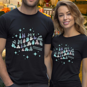 Model Railroad Hobby Custom Text on Back T-Shirt