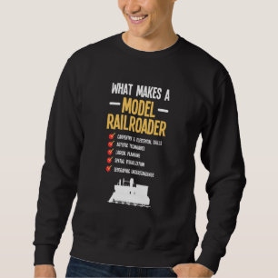 Model Railroad Steam Locomotive Train Kit Railway Sweatshirt