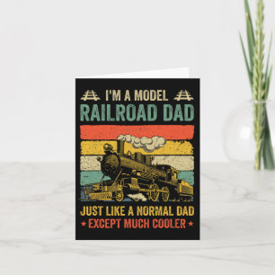 Model Railroad Train Cool Dad Fathers Day Retro  Card