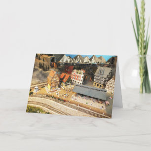 Model railway and bridge holiday card
