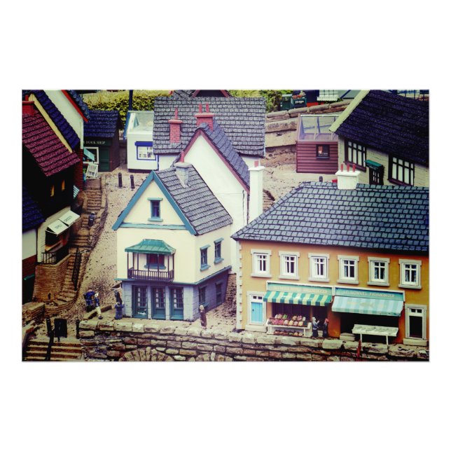 Model Seaside Buildings Photo Print (Front)