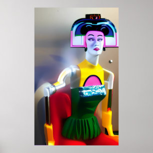 Model Sitting For a Virtual Artist Poster