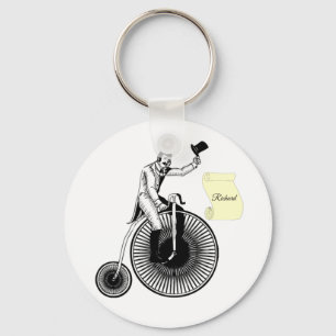 Model T Penny Farthing Classic Black And White Key Ring