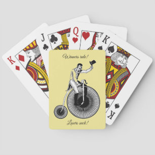 Model T Penny Farthing Classic - Black and White Playing Cards