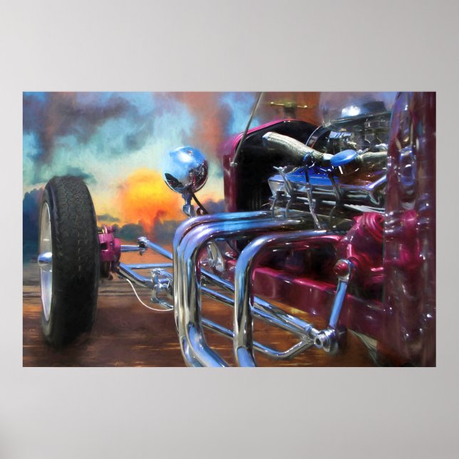 Model T Roadster BEACH SUNSET DREAMS Poster (Front)