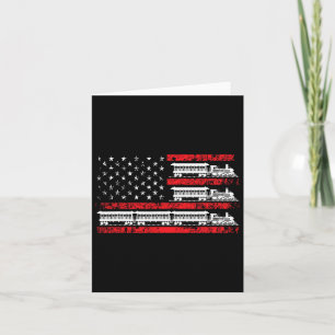 Model Train Patriotic Usa Flag Locomotive Model Ra Card