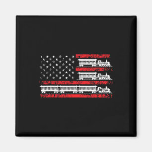 Model Train Patriotic Usa Flag Locomotive Model Ra Magnet