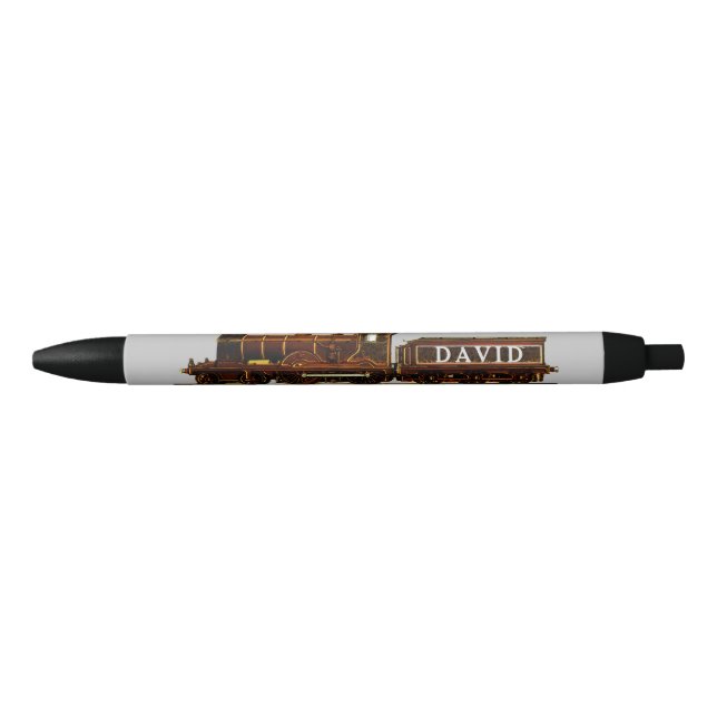 Model train steam engine black ink pen (Front)