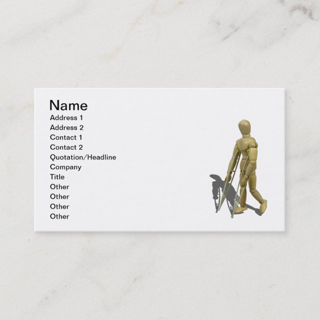 Model Walking with Crutches Business Card (Front)