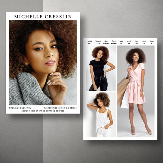 Modelling 4 Photo Two Sided Composite Card Templat