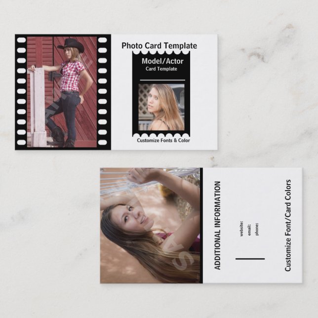 Modelling Acting Card Headshot (Front/Back)