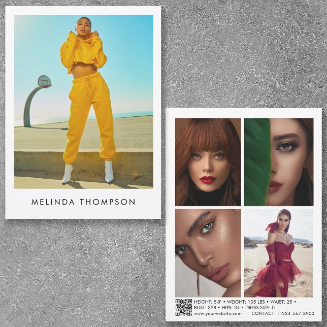 Modelling Actor Comp Card 5 Photo QR Code (Creator Uploaded)