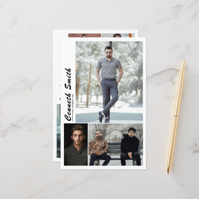 Modelling Comp Card Template (Front/Back In Situ)